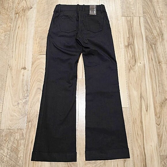 New Banana Republic Black Trouser Jeans Wide Leg Cuffed Sz 2 Womens Pants 30x31 - Picture 9 of 16